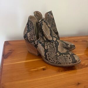 Coconut Snakeskin Ankle Booties